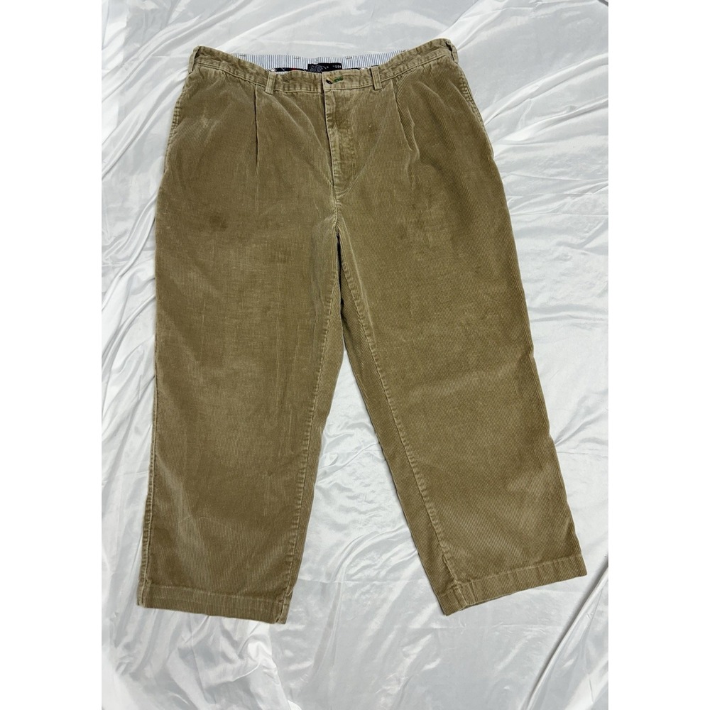 Vintage 90's Tommy Hilfiger Tan Corduroy Pants Pleated Cuffed Winter Men's 40x28